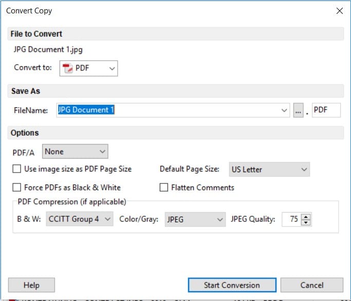Quick JPG to PDF Conversion in FileCenter