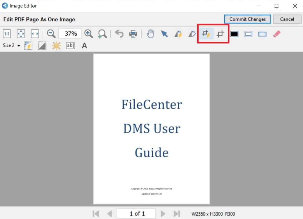 Select either Crop or Auto Crop from the Page Editor to crop your document